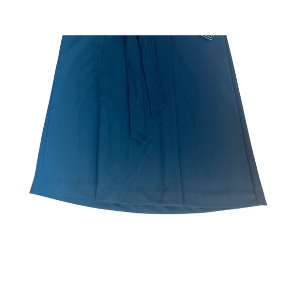 NYCC Black Pleated A-Line Skirt With Rhinestone Buttons & Waist Tie Size Medium - Picture 7 of 11